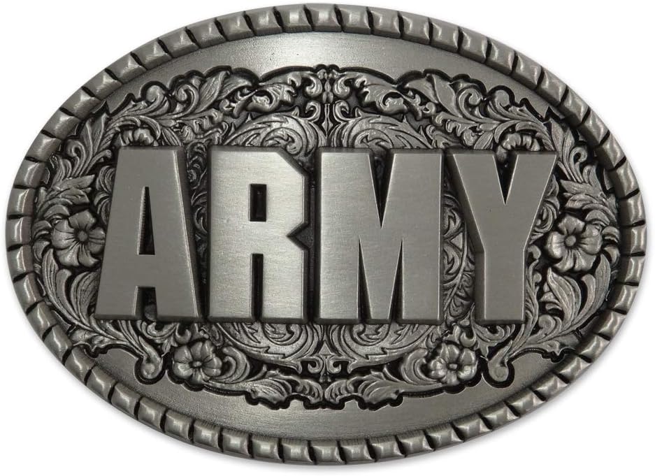 Indiana Metal Craft US ARMY Western Solid Pewter Belt Buckle MADE IN USA