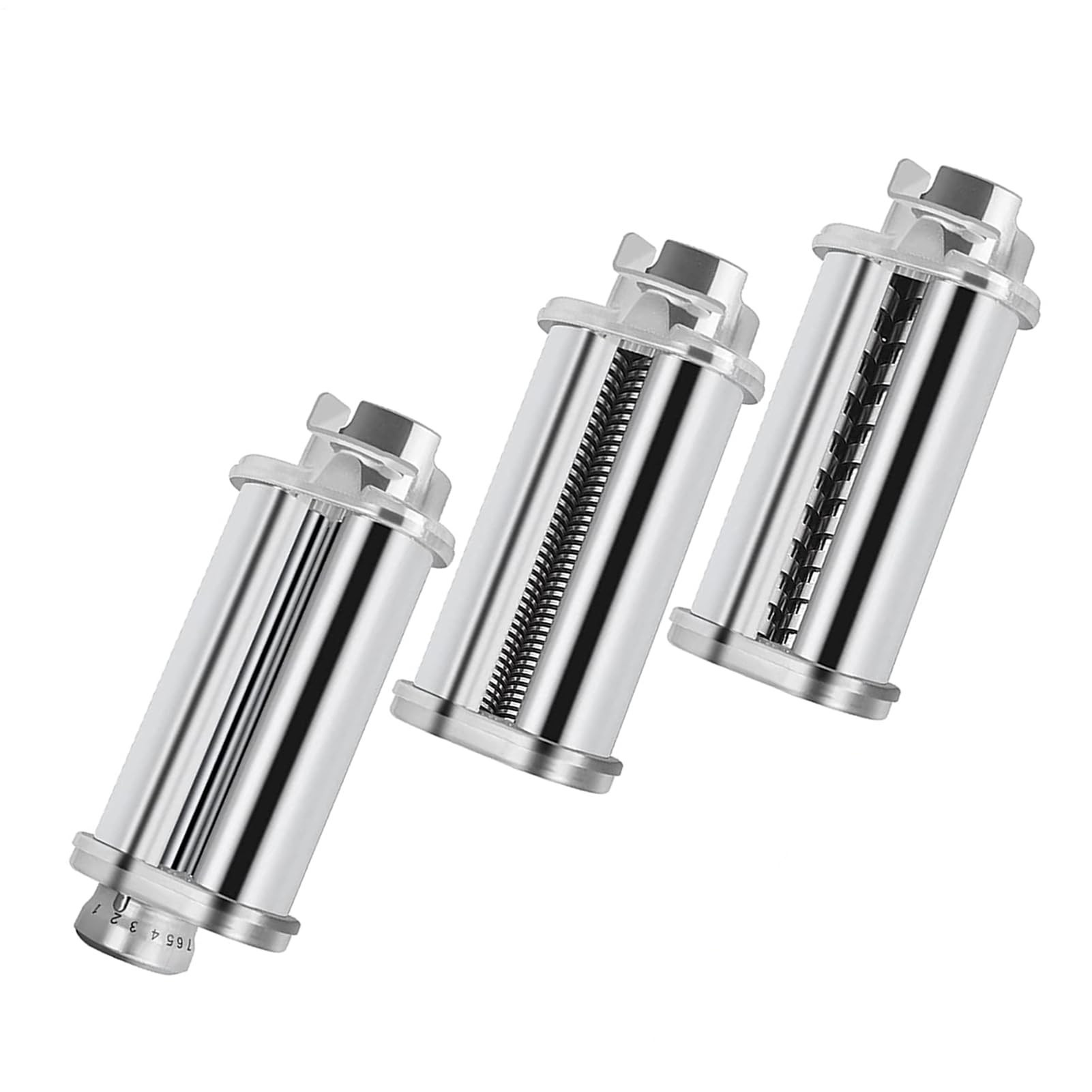 Accesorio de creación de pasta: rollo de de acero inoxidable de 3 | cuchillas de corte de fideos | Rollo de hoja de pasta para pasta casera, espaguetis y herramienta de corte fettuccine con c