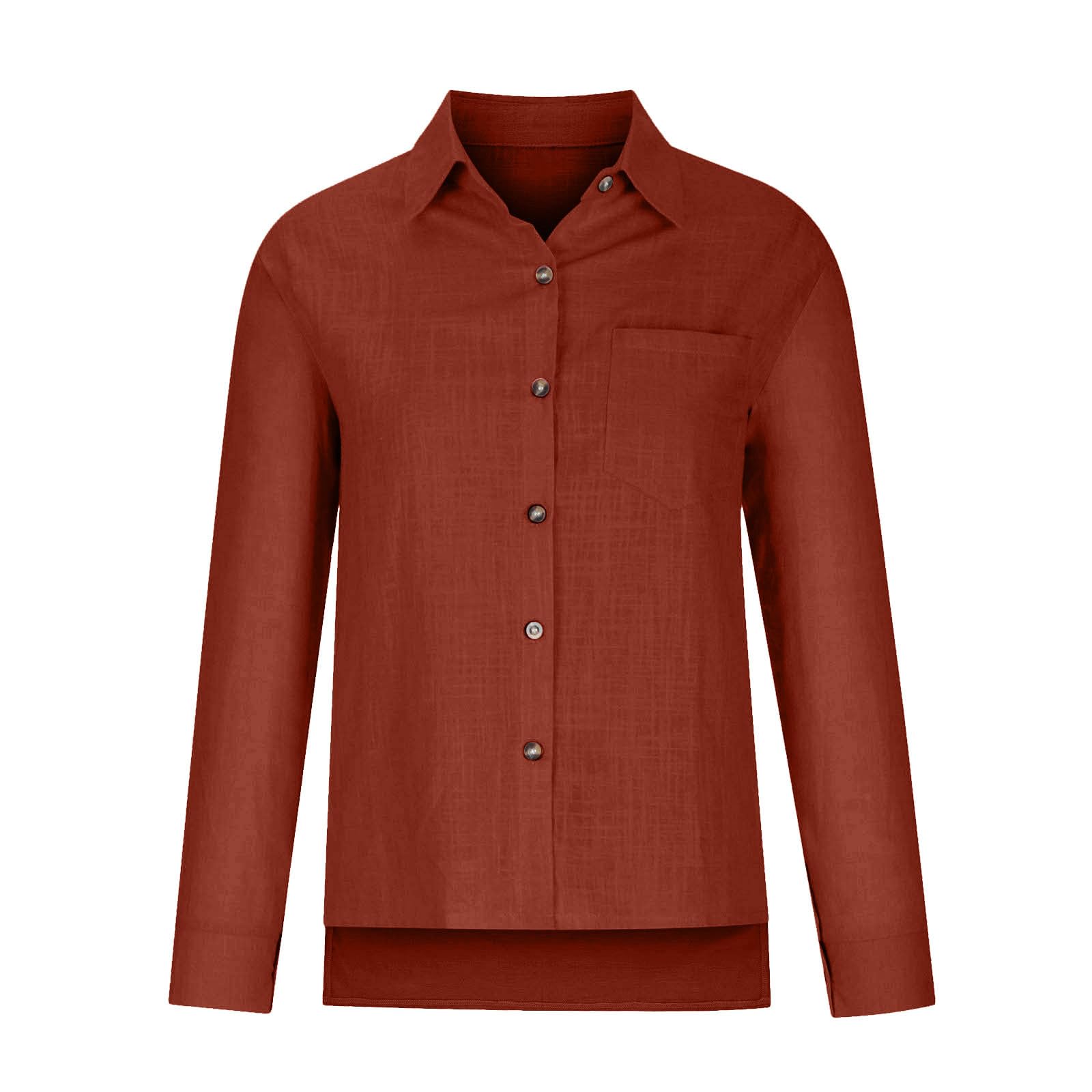 Camisas de lino de manga larga para mujer 2026 a la moda, con abertura lateral, verano, con botones, de gasa, de algodón, con solapa, casual, túnicas de muselina, cuello novio, playa, color sólido