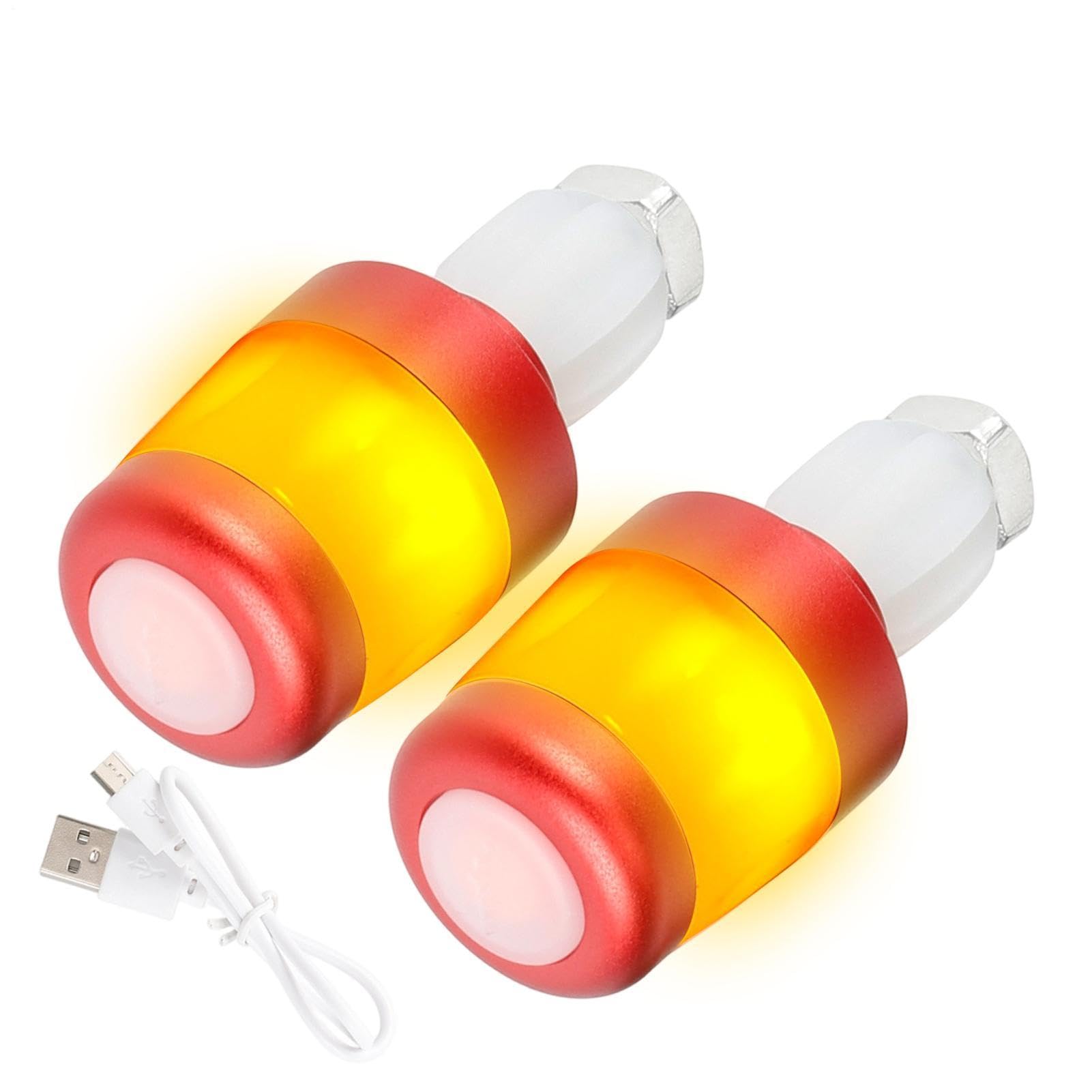 Señales de giro para scooter, agarre LED para manillar de bicicleta, luz de advertencia recargable por USB, para montar en la noche, ciclismo, viajes, estacionamiento, carretera de montaña, ruta de