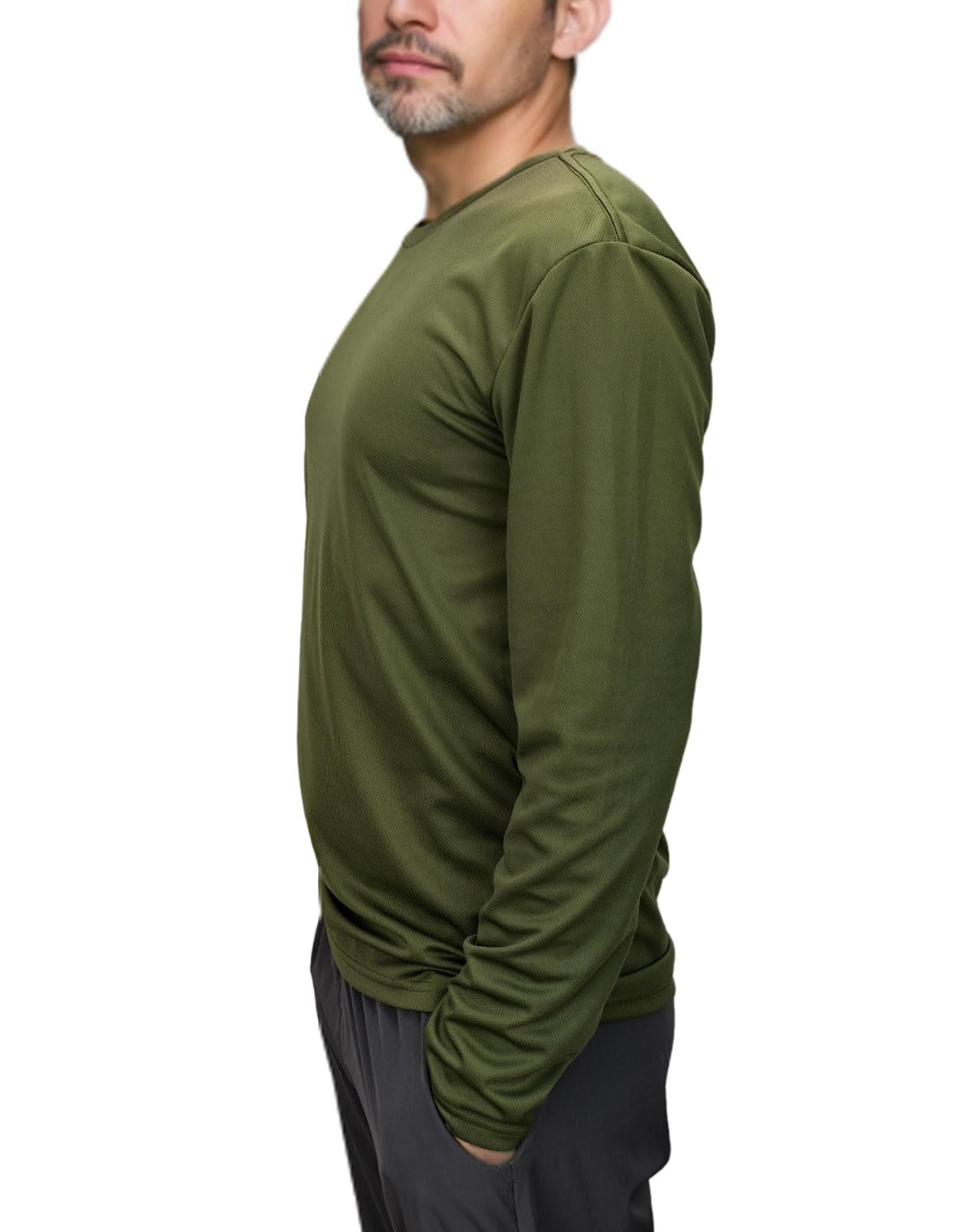 T-shirt à manches longues pour homme - Séchage rapide - Pour la course à pied, l'entraînement, la pêche et la randonnée
