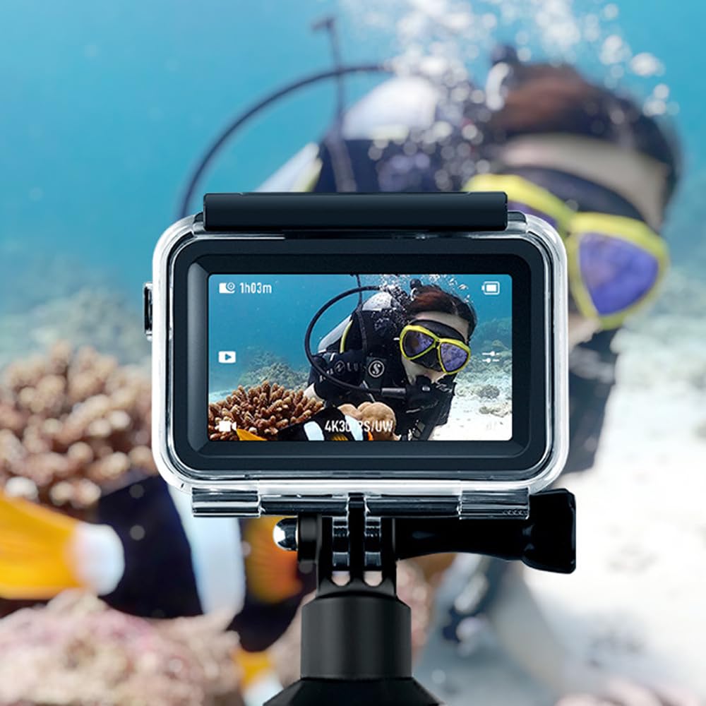 Custodia impermeabile per DJI Osmo Action 5 Pro, 60M Magnetica Custodia subacquea, Custodia immersione Accessori per DJI Osmo Action 5 Pro/DJI Osmo Action 4/DJI Osmo Action 3 (3in1 Dive Case)