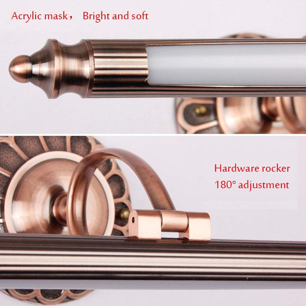 Badezimmerleuchte, Retro, Spiegellampe, LED, Vintage, Badezimmerbeleuchtung, Wandleuchten aus Bronze, Dekoration für Schrank,