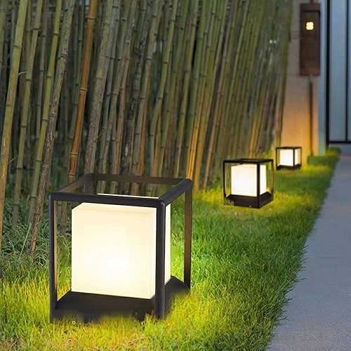 Miniatura 2 de CSSYKV Lámpara de poste para exteriores, moderna lámpara cuadrada para patio al aire libre, luces de columna de paisaje, luces de pilar de patio,
