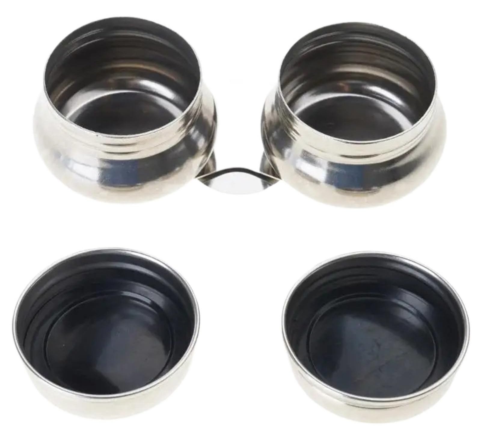 Lot de 6 gobelets en métal avec couvercles et clips pour solvants