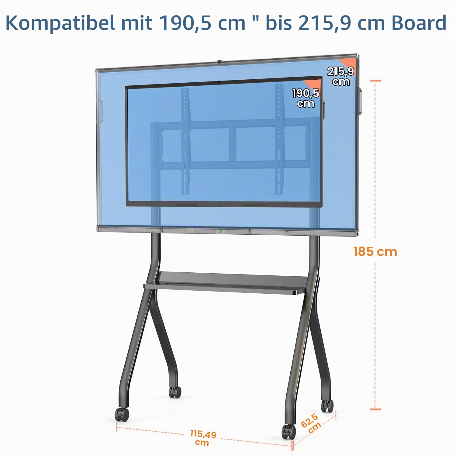 MWE 4K Touchscreen Interaktives Whiteboard • Wireless Screen Mirroring • 20-Punkt IR Touch, 75 Zoll Smartboard, Elektronisch Whiteboard • 13MP High Definition Kamera Für Büro, Schule(Wandhalterung)