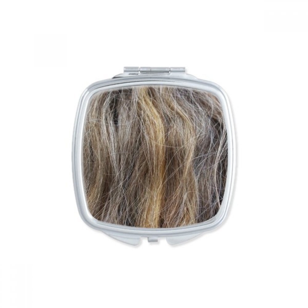 Miroir de poche de maquillage compact rond avec motif de illustration de coiffure bouclée