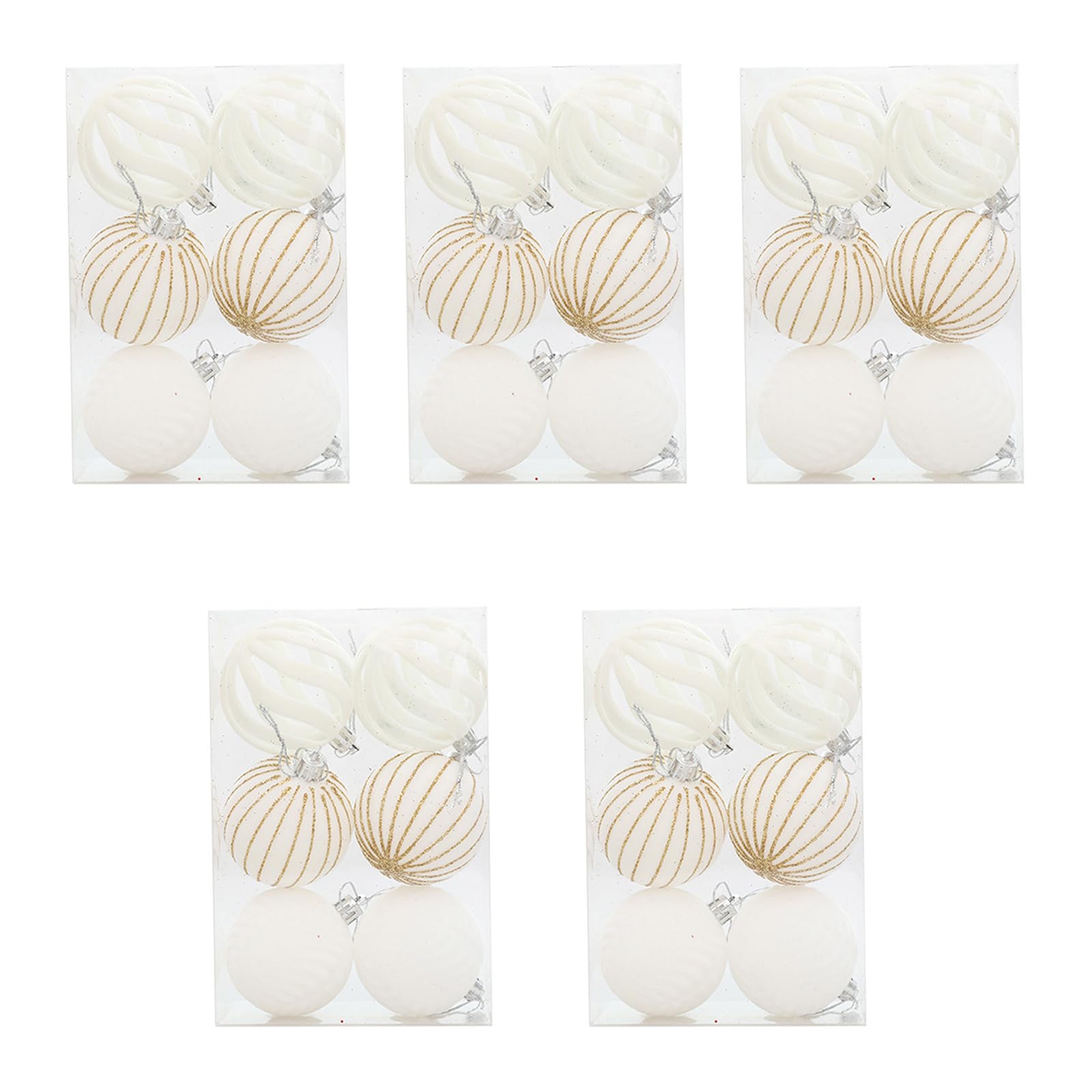 5 Boxes Festives Christmas Baubles Velvets Flocking Tree Decorations for Home Stylish Hanging Pendant Ornament Velvets Flocking Christmas Ornaments