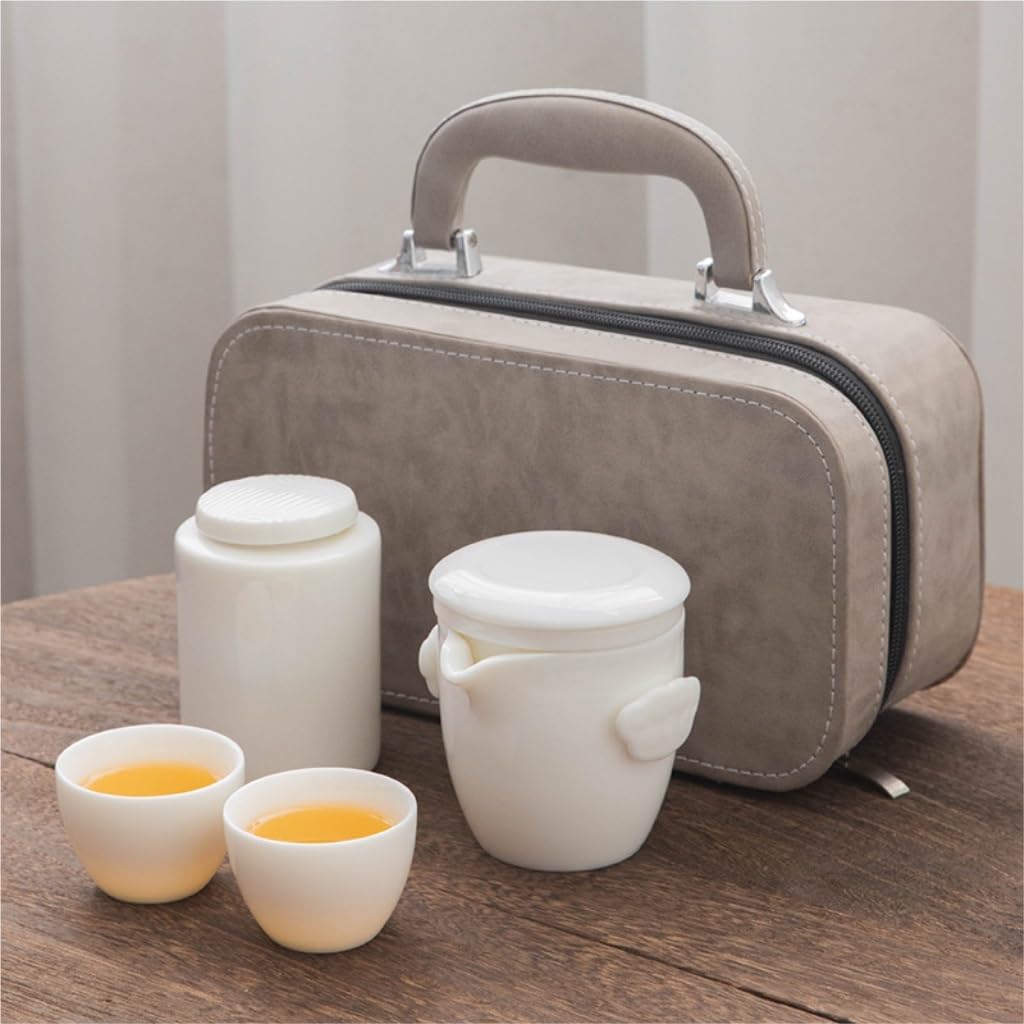Amazon.com | Portable Tea Set Dehua Mutton-fat Jade White