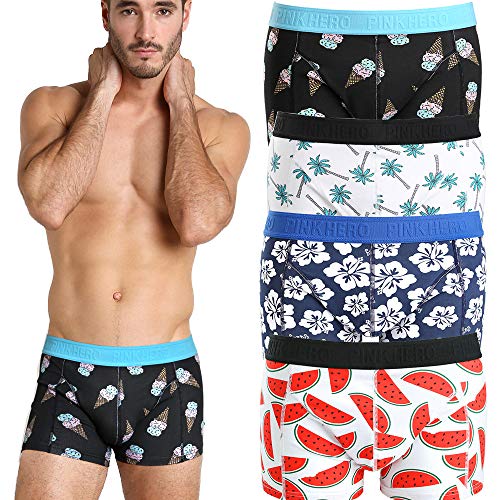 Andyshi Men's Boxer Briefs Batman Cartoon Print Lovers Style Cotton Superman underpants For Men Short Pants Underwears