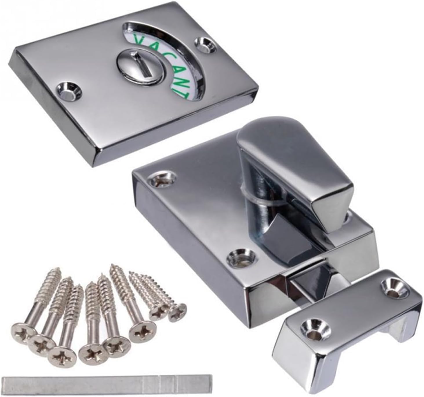 Latch Indicating Lock,Door Lock Door Lock Toilet Shower Cubicles & Bathroom Indicator Bolt 38 * 13 * 35mm Privacy WC Latch Vacant Engaged (Color : Satin Nickel, Size : 2Pcs) (Color : Satin Nickel, Siz