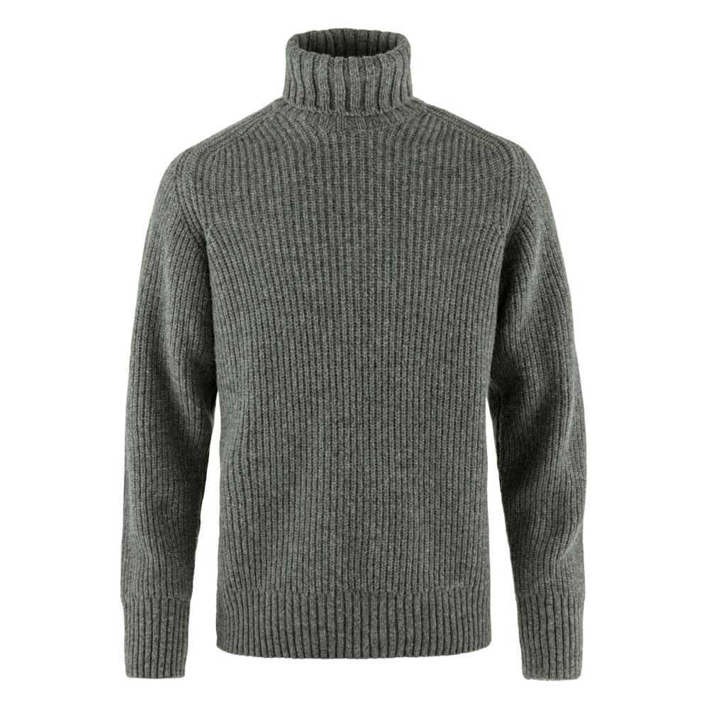 Fjallraven 87072-​020-​999 Övik Roller Neck Sweater M Maglia Lunga Uomo Grey-​Melange Taglia M
