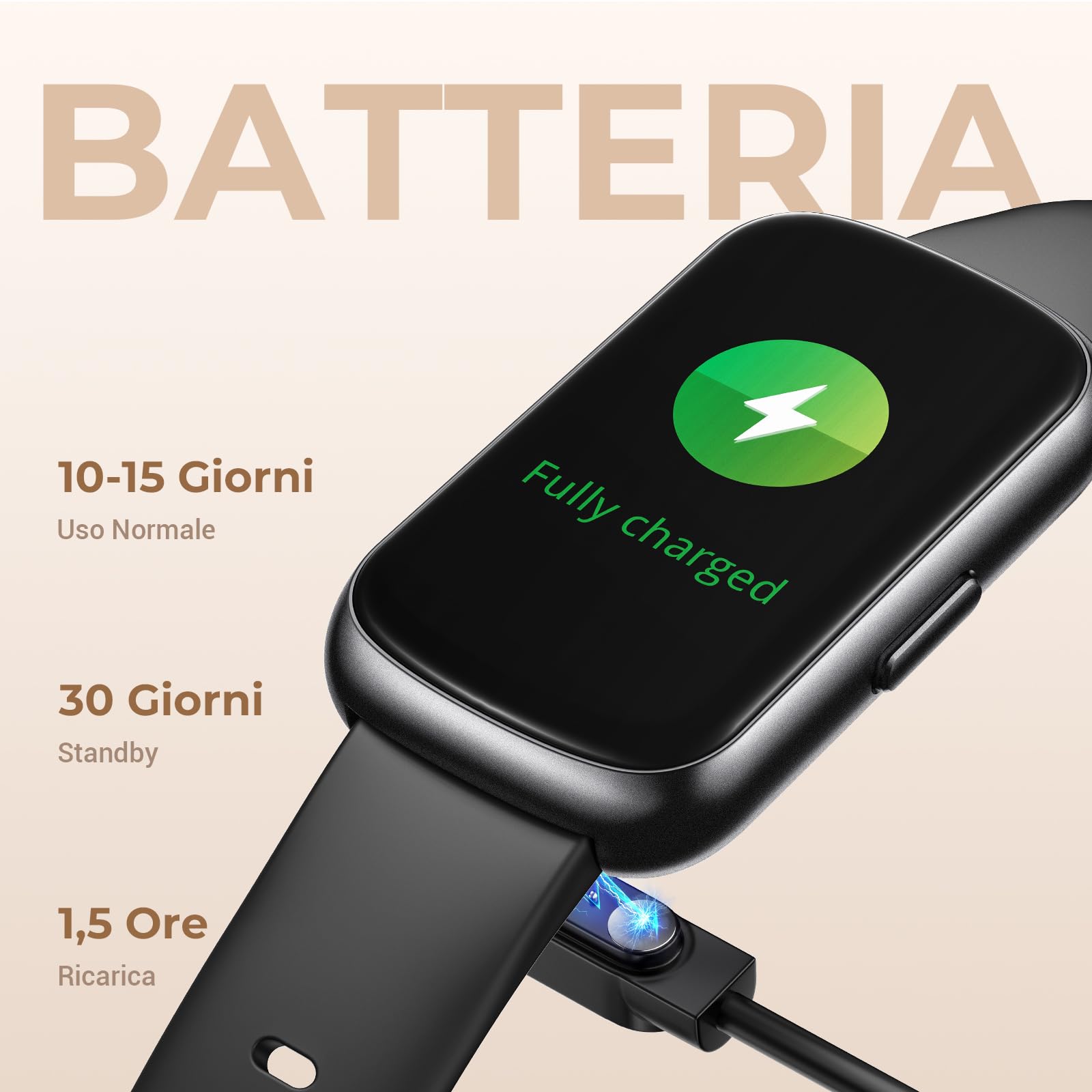 Smartwatch Donna Uomo, 1,47'' Orologio Smartwatch con Cardio SpO2 Sonno, 24 Modalità Sportive Fitness Tracker Contapassi Orologio Digitale Smartband per Android iOS, Antracite/Nero