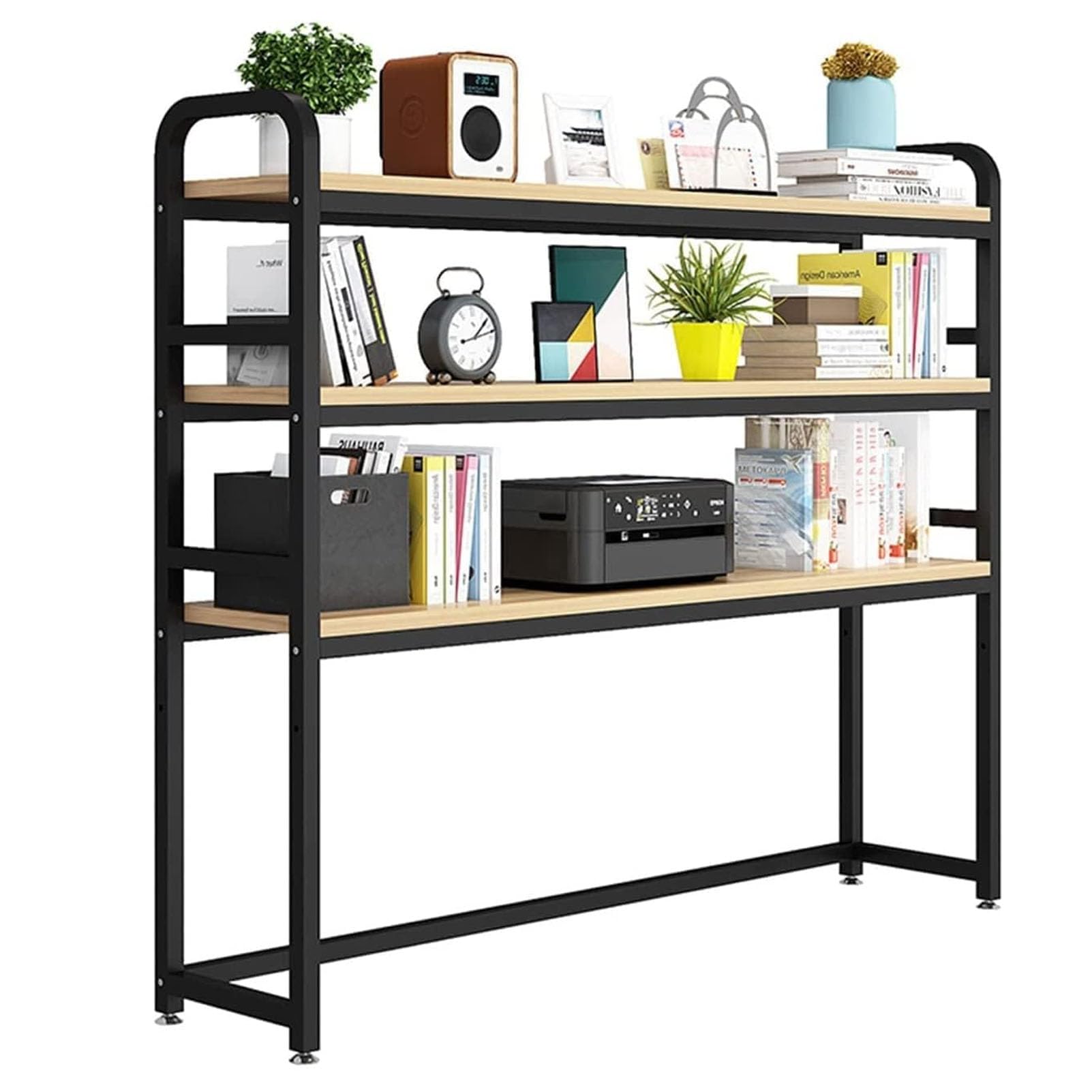 ASerZenith Desktop Organizer 3 Tier Computer Desk Bookshelf Desktop Bookcase Adjustable, Multifunctional Desktop Organizer Shelf Racks Desks