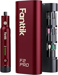 Fanttik F2 PRO Cordless Rotary Tool Kit Strong Magnetic Motor, Revostor Hub, 5 Variable Speed, 25000 RPM, 55 Accessories, for 3D Printed Sanding, Polishing, Drilling, Carving, Cutting DIY Craft, Red