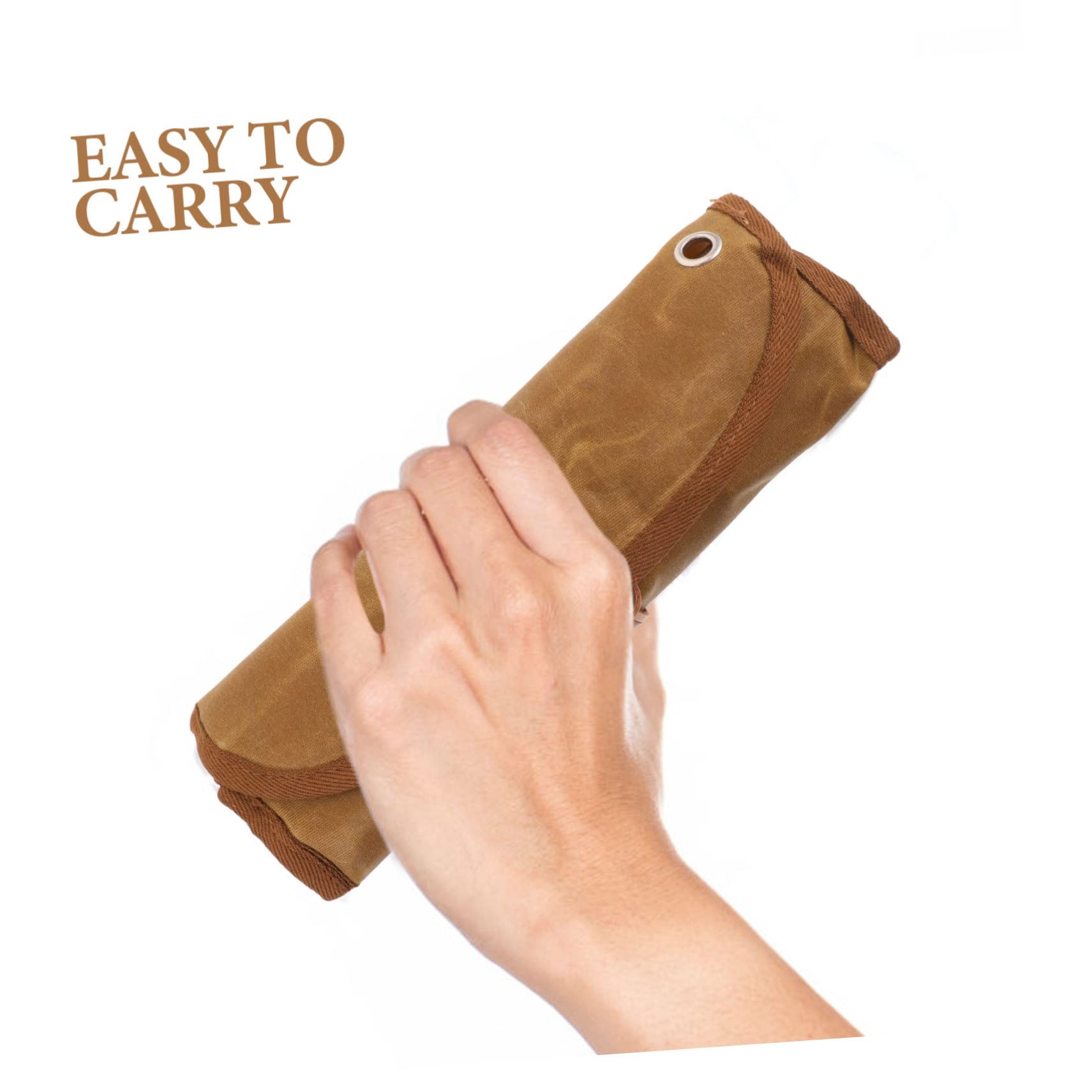 Hemobllo Pochette Pliable à Vaisselle Camping Ensemble De Couverts Portables En Toile, Fourchette Et Cuillère, Léger Et Compact, Pour Pique-niques Et Randonnée En Plein Air