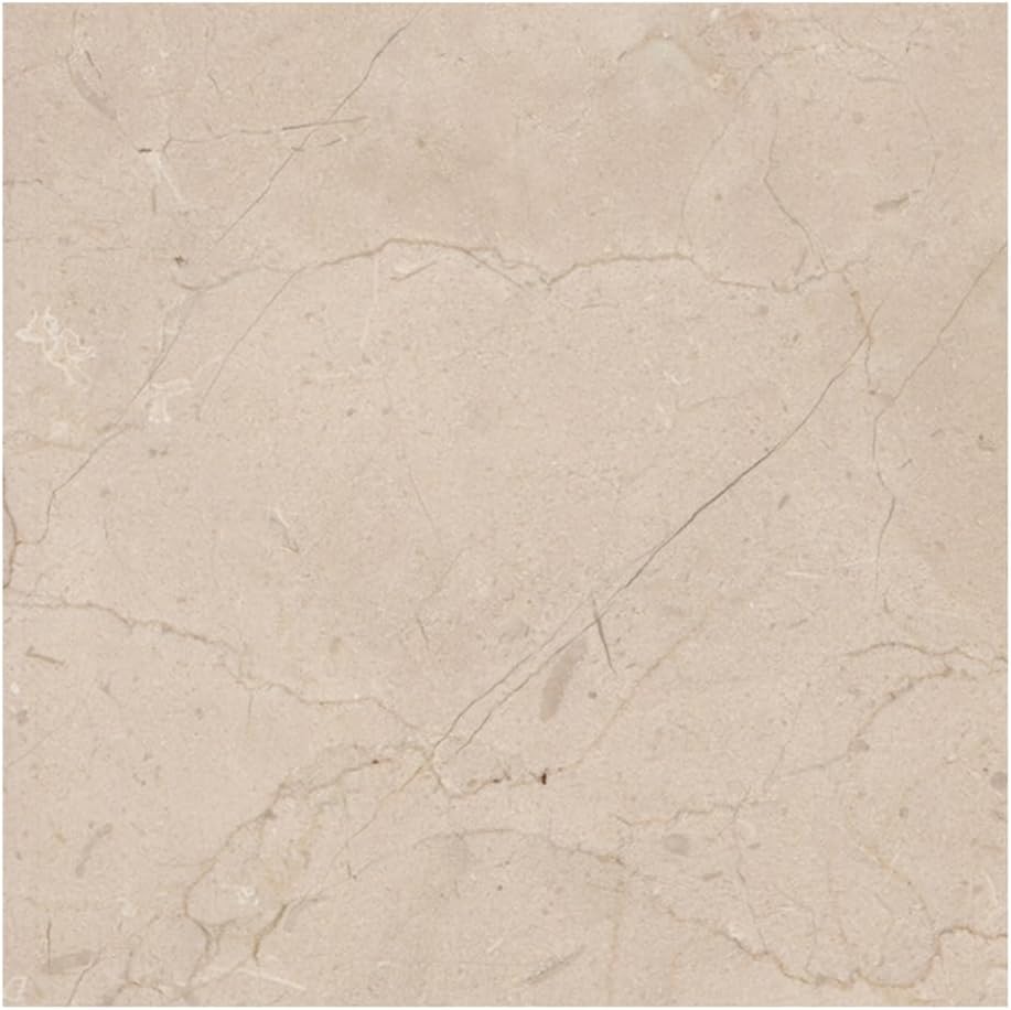 Crema Marfil 12x12 Polished Marble Tile – Natural Stone Square for Bathroom, Wall, Floor, Fireplace, Kitchen Backsplash – Modern Look – Glue Down Installation