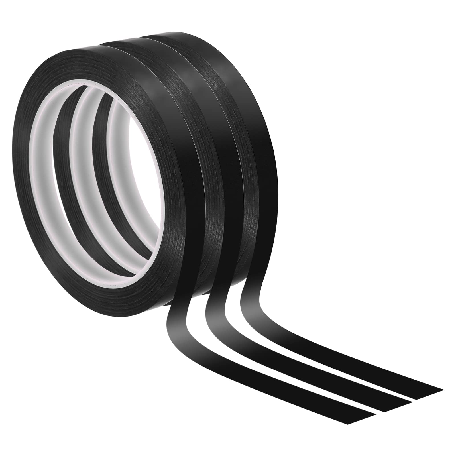 PATIKIL Whiteboard Tape 10mm X 66m, 3 Pack Thin Dry Erase Tape for Graphic Chart Marking DIY Art Black