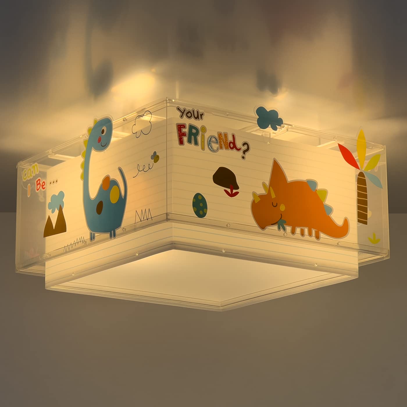 Deckenleuchte für Kinder Dinos Dinosaurier Tiere, Deckenlampe Kinderzimmer, 73456, E27