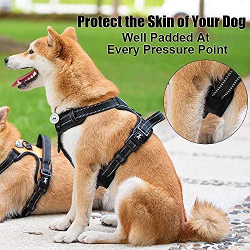 Poypet No Pull Dog Harness, Reflective Comfortable Vest Harness With Front & Back 2 Leash Attachments And Easy Control Handle Adjustable Soft Padded Pet Vest For Small To Large Dogs (Black,Xl) #TOP3