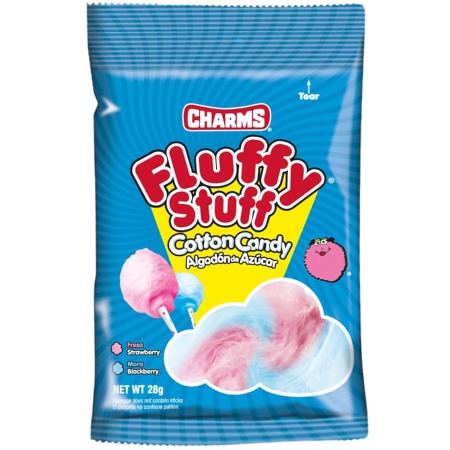 Amazon.co.jp: わたがし CHARMS Fluffy Stuff Cotton Candy 28g