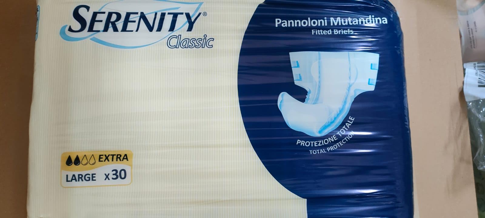 SERENITY PANNOLONI CLASSIC EXTRA TAGLIA LARGE 4 CONFEZIONI DA 30 PEZZI