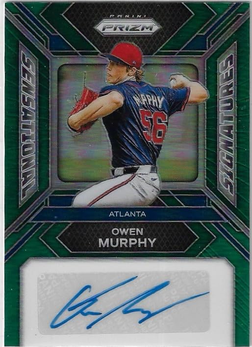 Owen Murphy Autographed Sensational Signatures Green Prizm Collectible Baseball Card - 2024 Panini Prizm Baseball Card #SS-OM (Braves)