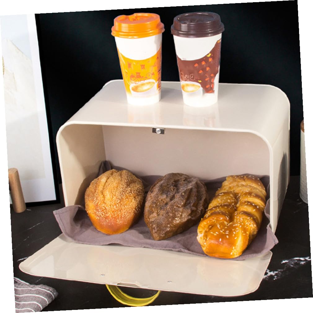 Cabilock Contenedor De Pan De Galvanizado Tapa Organizador De Snacks y Alimentos Para Cocina Gran Capacidad y Sellado