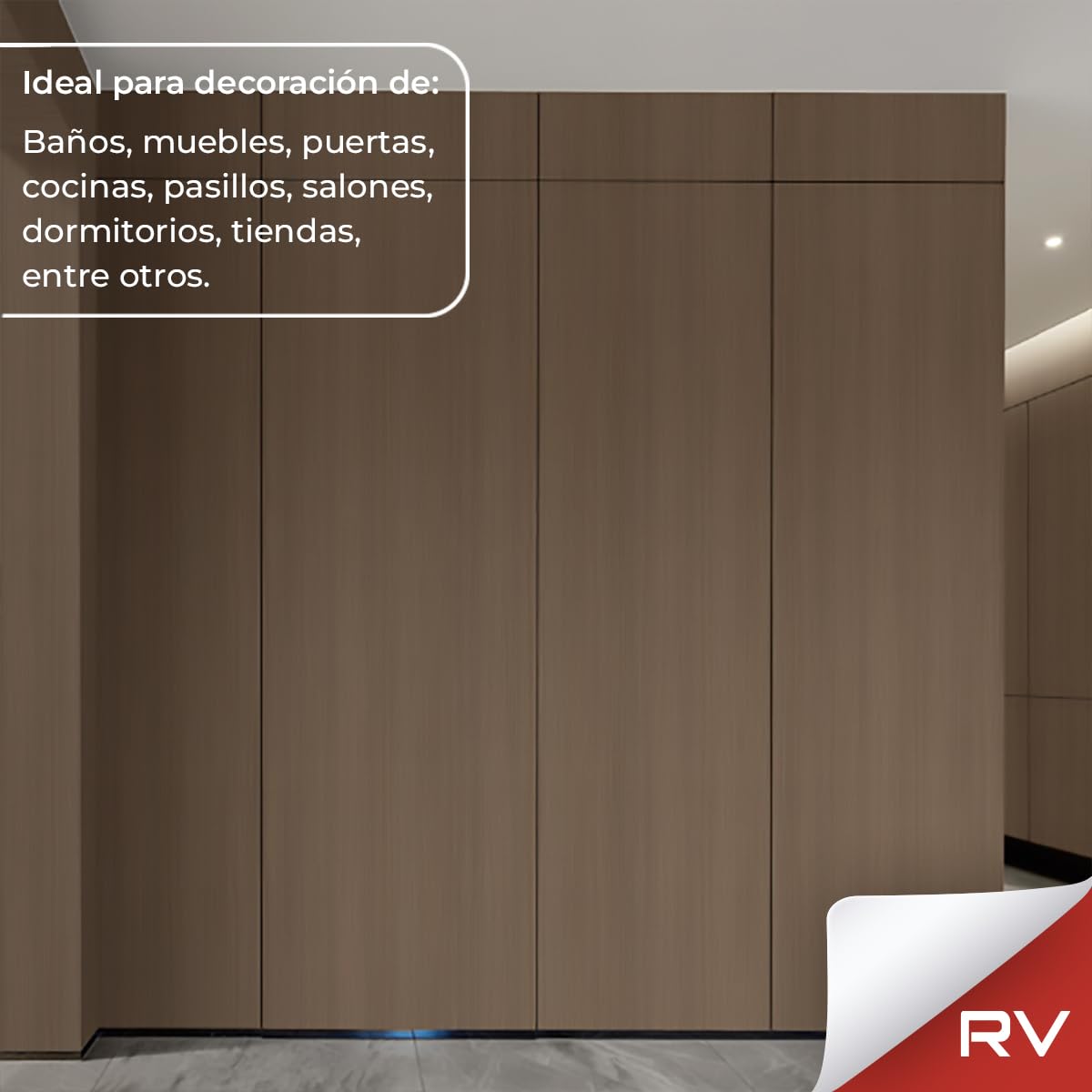 Revestimiento de Vinilo Autoadhesivo Profesional para Pared, Puertas, Muebles, Cocina y Baños – Ancho Exclusivo 124 cm – OAK Gris Ceniza – KW1642 – Envío desde España – 124 x 500 cm