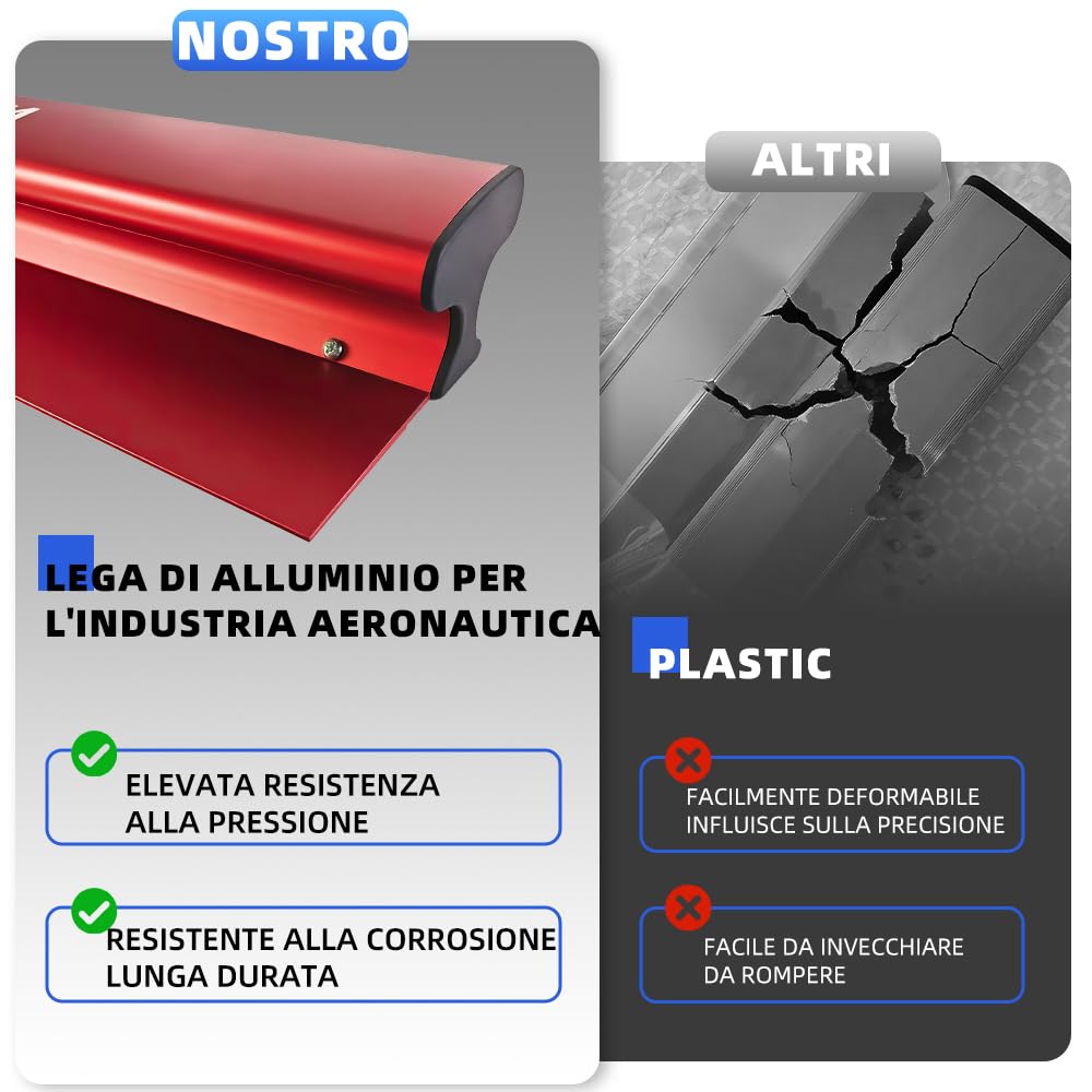 VKE Set di Spatole per Stucco 25/40/60 cm con Manico in Lega di Alluminio | con Lame Intercambiabili, Asta Telescopica da 2,1 m, Valigetta e Spatola multifunzione per Intonacare Pareti e Soffitti