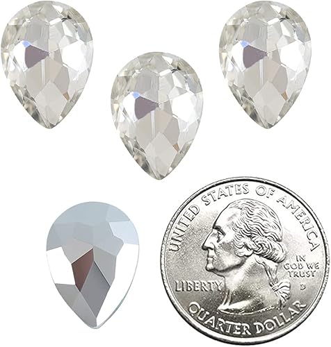 Miniatura 6 de SWTHONY Lágrima de cristal de 0.512 x 0.709 in con diamantes de imitación grandes Pointback para manualidades, fabricación de joyas, zapatos,