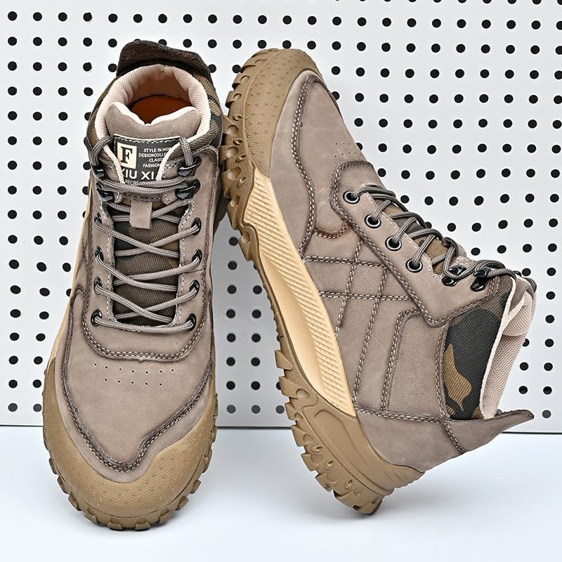 Men's Hiking & Trekking Backpacking Shoes Trail Cross Country Leather High-top