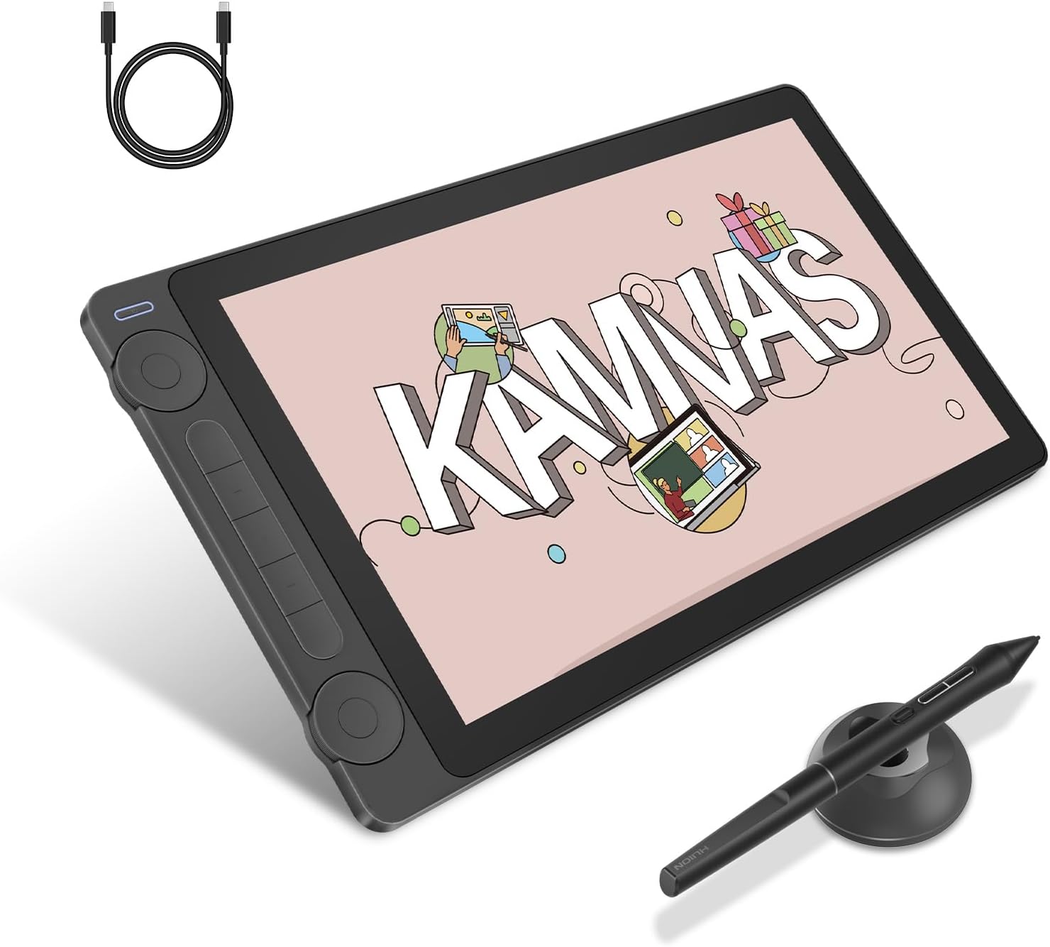 HUION Kamvas 13 (Gen 3) Black Drawing Tablet with Screen with HUION USB-C to USB-C Cable