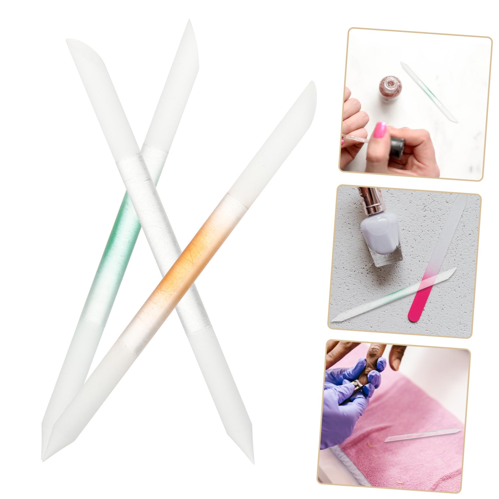 FRCOLOR 12 Stk Nagelfeile mit Doppelkopf nail repair gelnägel set nail accessories Zehennagelfeile Maniküre-Versorgung werkzeug Nagelfeilen aus Glas Nagellackstreifen gefrorenes Glas