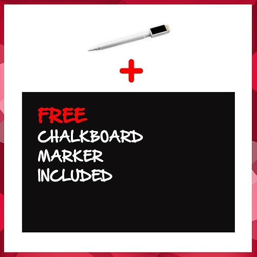 Miniatura 7 de Pizarra magnética negra de borrado en seco para cocina u oficina, con marcador de tiza magnética blanca (2 x 50 pies)