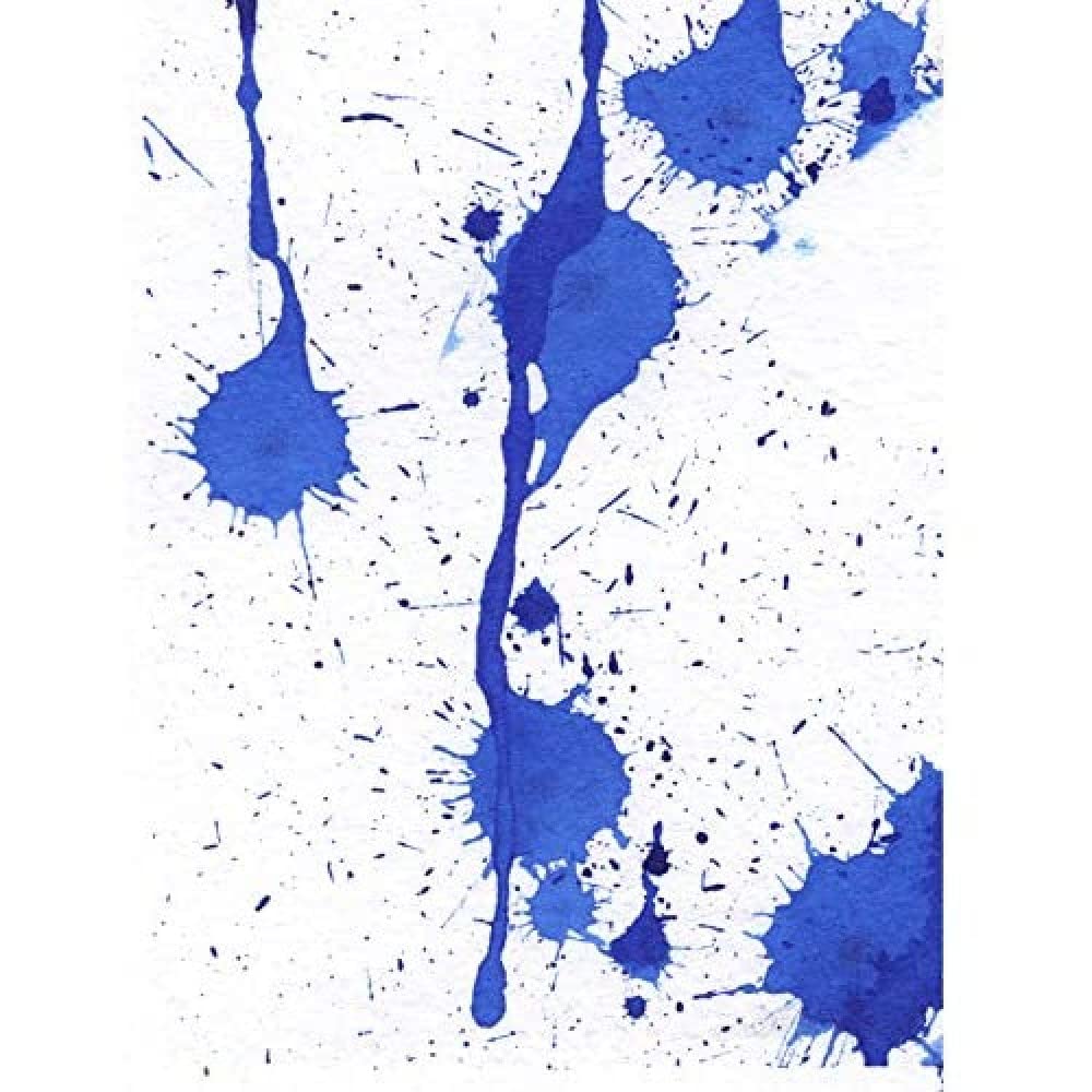 Artery8 Hendo Tanuki Abstract Blue Paint Splat Painting D Art Print Canvas Premium Wall Decor Poster Mural