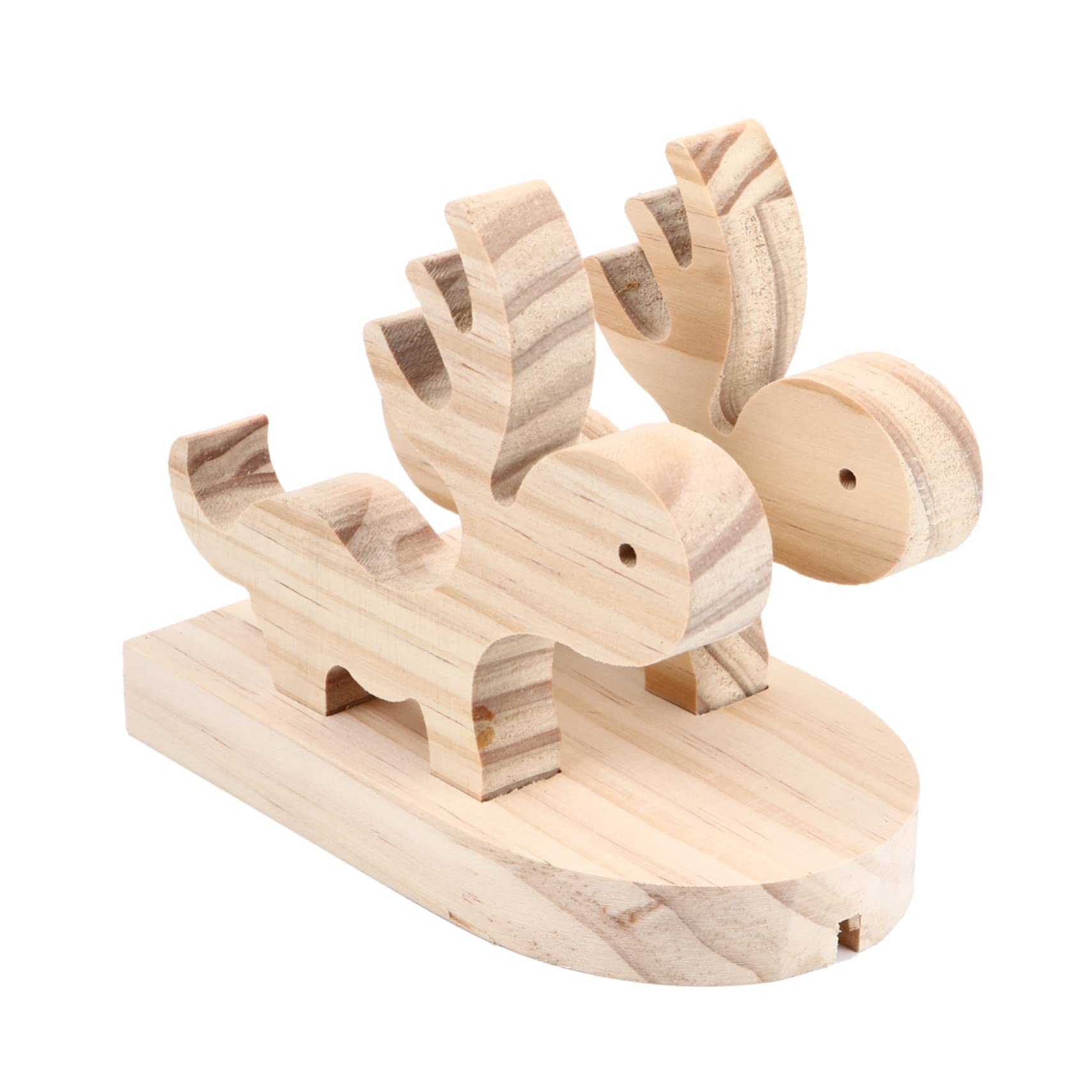 UKCOCO 1 PC Organizer Center Cartoon Top Cell Holder Christmas Accessories Desktop Adorable Reindeer Adornment Decoration Decors Cellphone Lubricious Stand Wooden Decor Phone Desk Elk