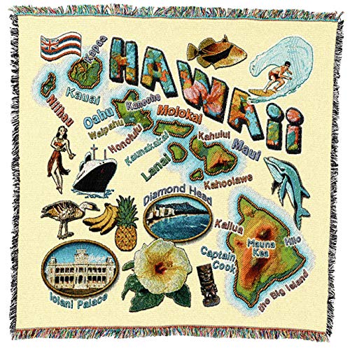 Pure Country Weavers 3954-LS State Of Hawaii Lap Square Blanket cover
