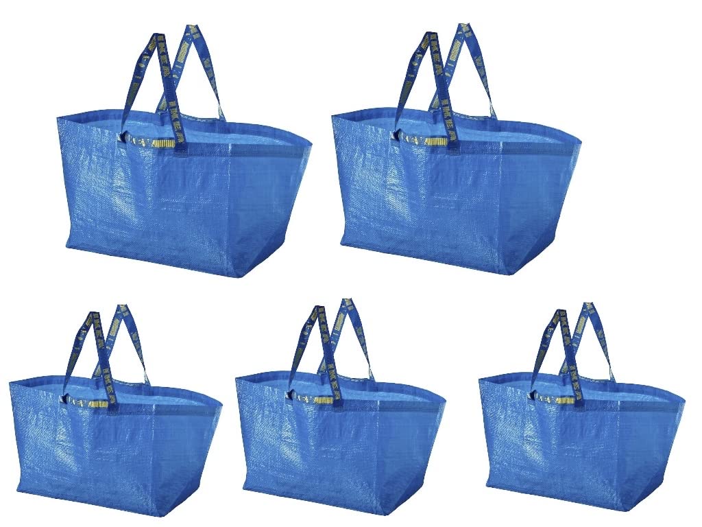 BFSEALSCarrier Storage Bag Frakta, 5 pcs. Set, Elegant Blue color, Shopping and transportation Bag. Large size 21 ¾x14 ½x13 ¾ /19 gallon heavy-duty carrying handles durability, and convenience!