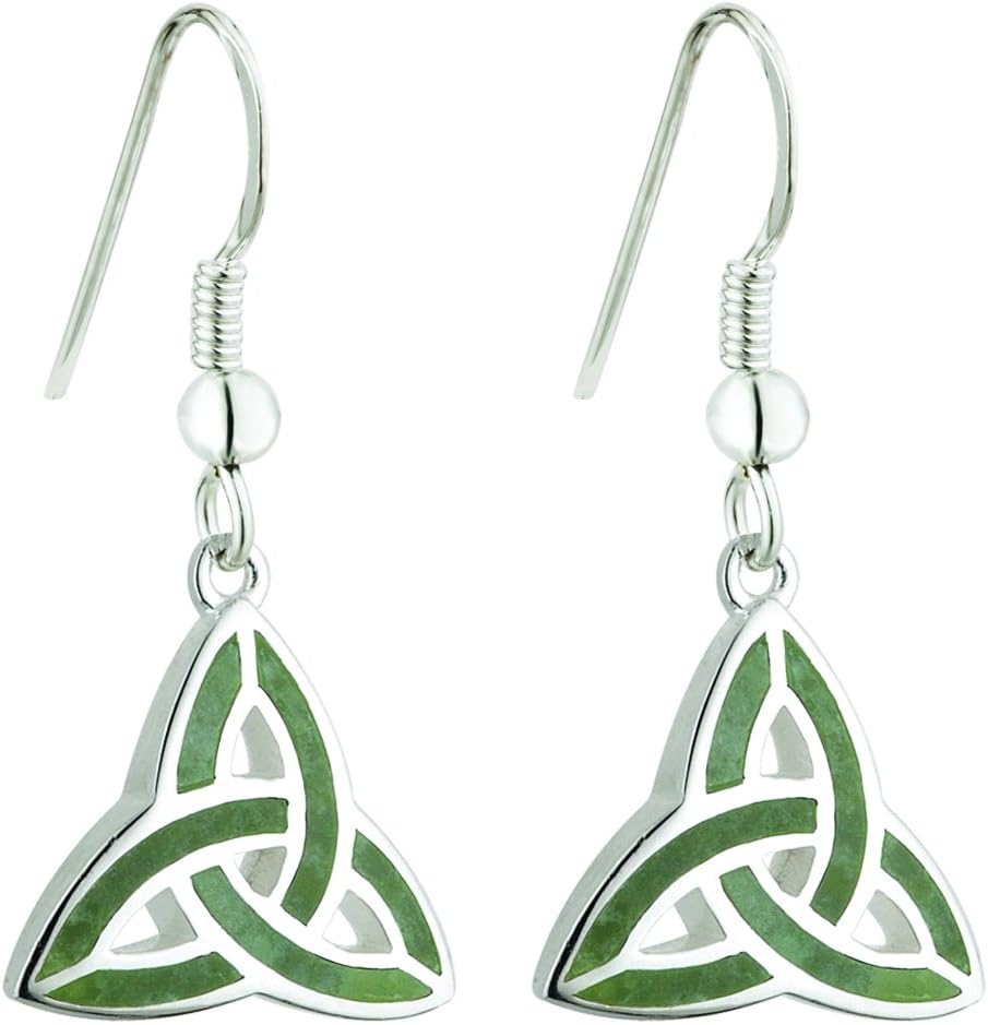 Biddy Murphy Genuine Green Irish Connemara Marble Earrings for Women