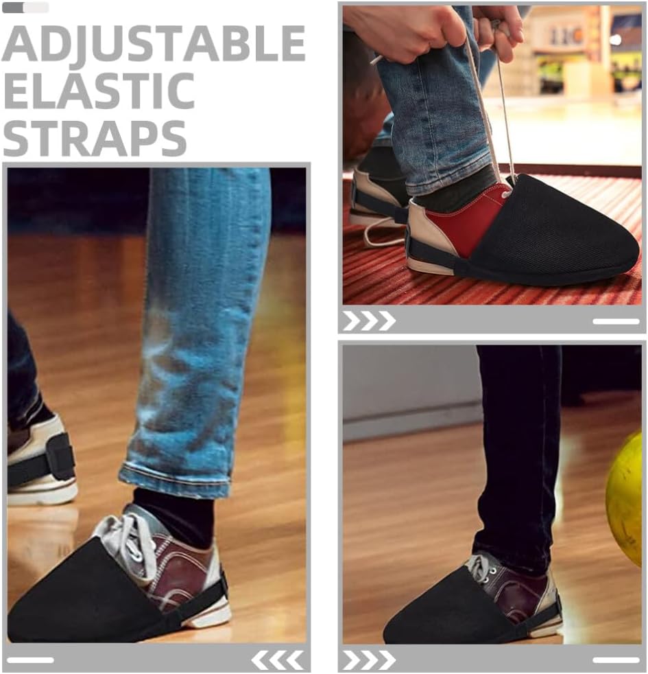 VANZACK Custom Women Bowling Shoe Covers Elastic Band Sliding Shoe Covers Bowling Sports Supplies for Women Black
