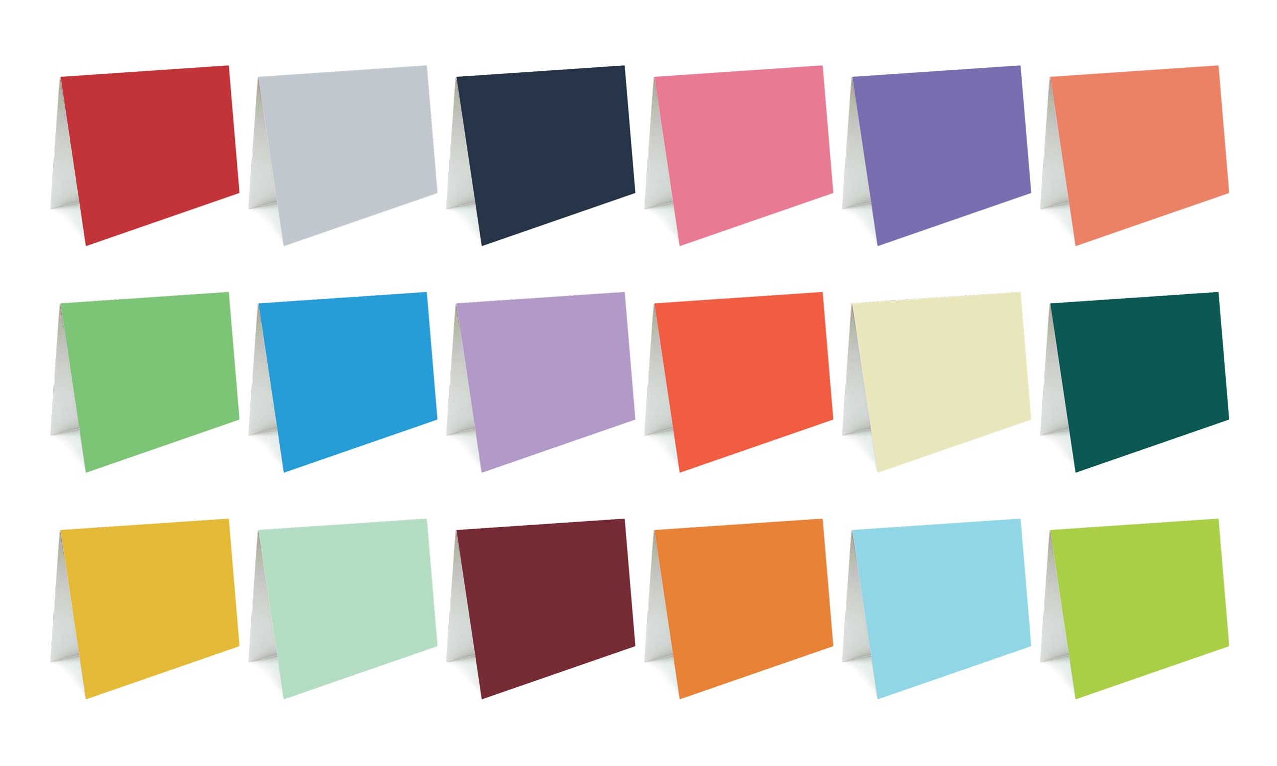 Mini 18 Solid Color Blank Cards with Envelopes All Occasion - 18 Colorful 3.9 x 2.9 Inch Blank Greeting Cards with White Envelopes, note cards