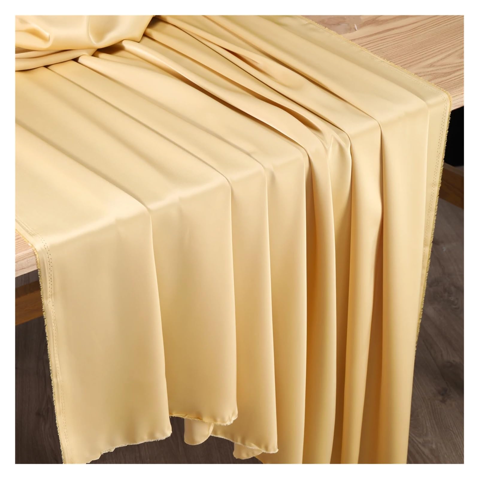 Satin Fabric Double Faced Acetate Satin Fabric Luxury Silk Like Bridal Wedding Dress Cheongsam Evening Gown for Craft(Apricot Yellow)