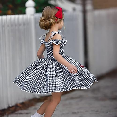 Miniatura 5 de OBEEII Vestido de Navidad para niños, niñas y mujeres, vestido de fiesta a cuadros y capa de terciopelo a juego para mamá y yo