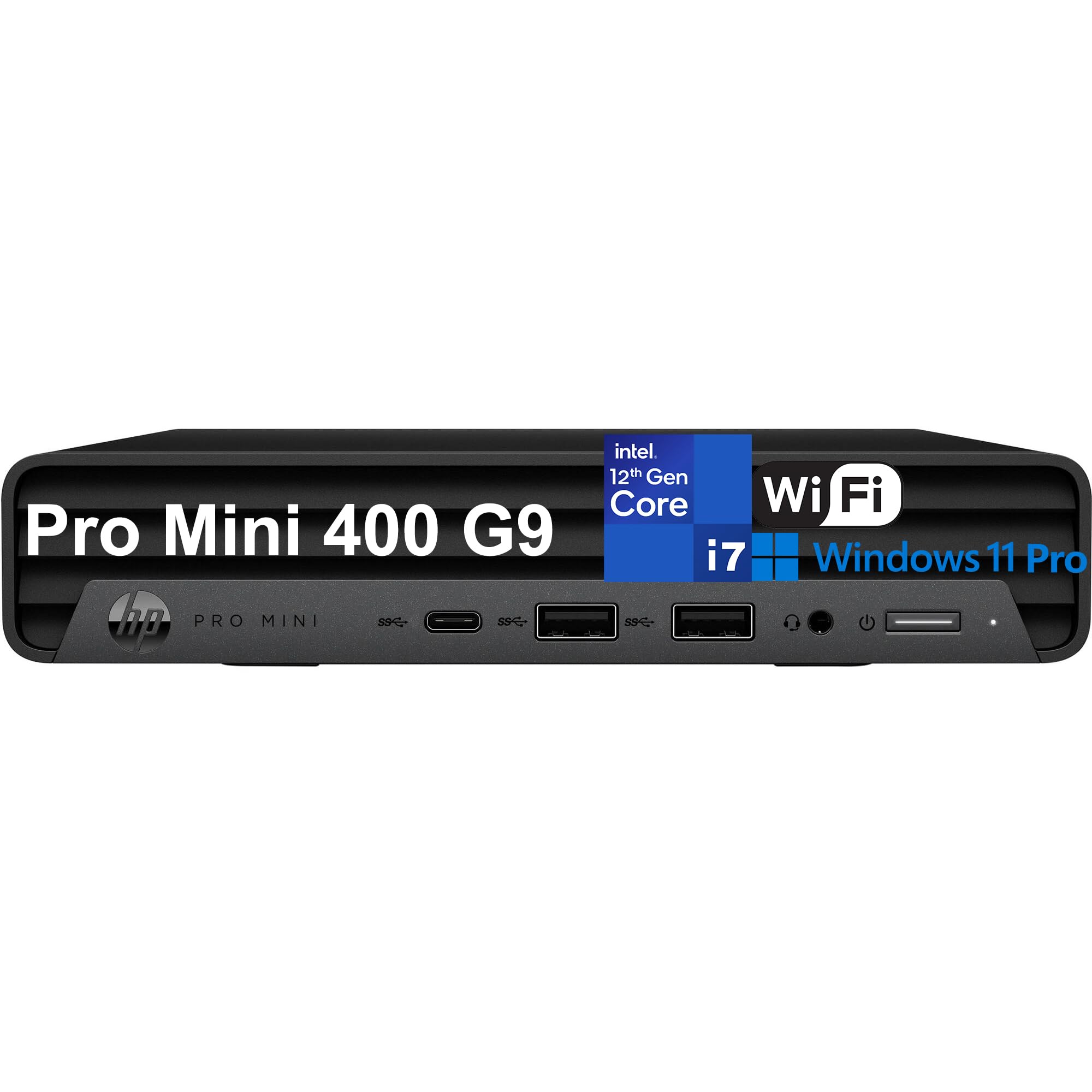 HP Desktop Computer PC Pro Mini 400 G9 MFF for Business, Intel 12-Core i7-12700T, 16GB DDR4 RAM, 1TB PCIe SSD, WiFi, Bluetooth, RJ-45, DisplayPort, HDMI, Type-C, Keyboard and Mouse, Windows 11 Pro
