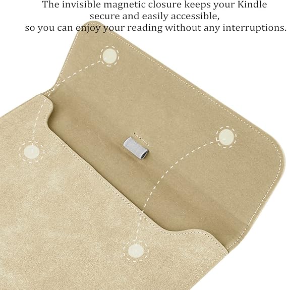 YoungMe Sleeve Bag Suede Leather for 10.3 Kobo Elipsa 2E eReader (2023 Release), Portable Water Repellent Protective Case with Pen Loop and Magnetic Closure (Brown)