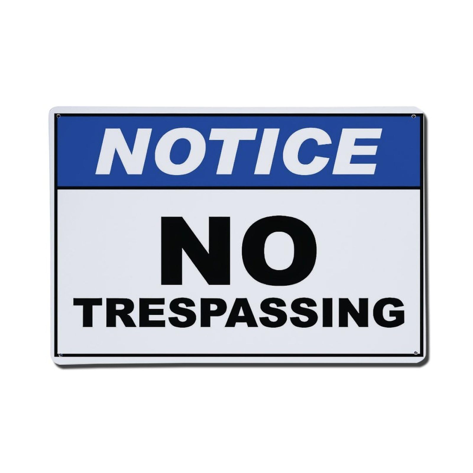 NO TRESPASSING NOTICE Warning Decorative Sign Vintage Aluminium Metal Sign, Retro Wall Decor for Home, Bar, Garage & Farmhouse 20x30cm