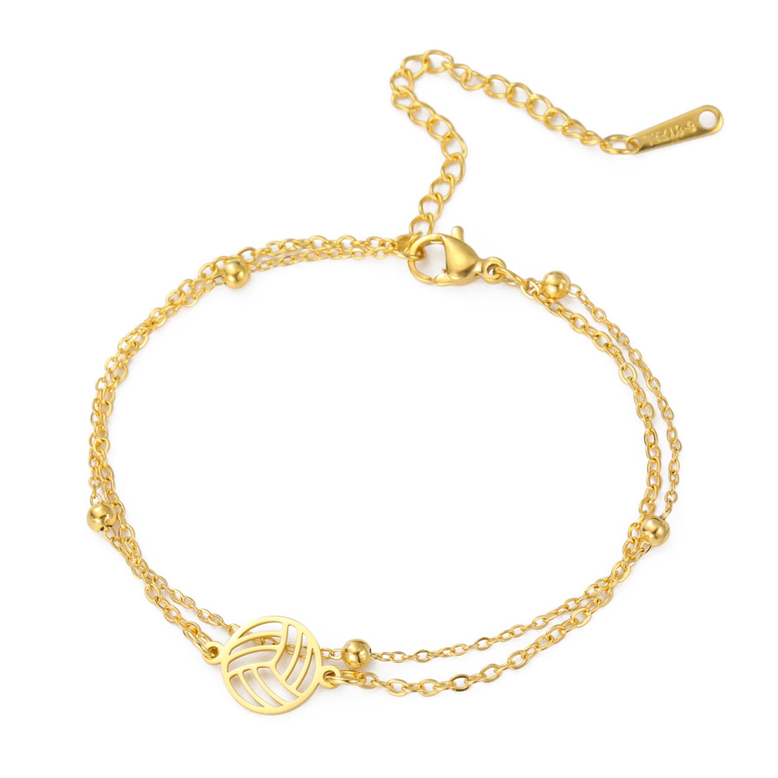 TEAMER Delicate volleybalarmband met volleybal-hanger, van