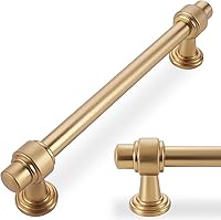 POVEFONK 10 Pack 5 Inch Champagne Bronze Cabinet Handles - Gold Drawer Pulls for Kitchen, Dresser, Modern Farmhouse Hardware