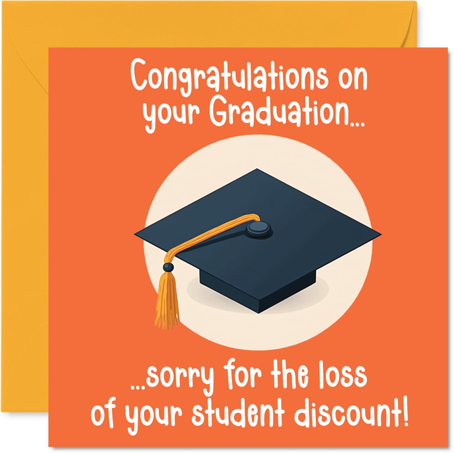 Congratulations Card for Men Women - Congrats and Sorry - University Graduation Card for Friends Family Colleague Neighbour, 145mm Good Luck Greeting Cards